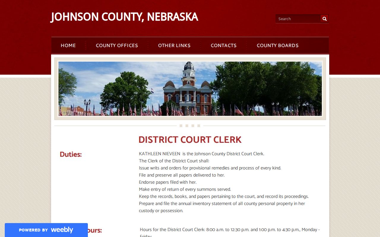 Johnson County criminal court cases District Court Clerk page