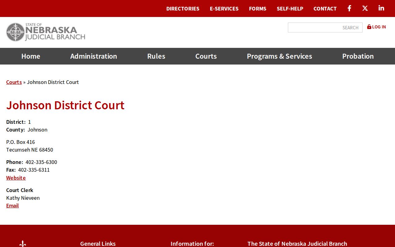 Johnson County criminal court case District Court listing