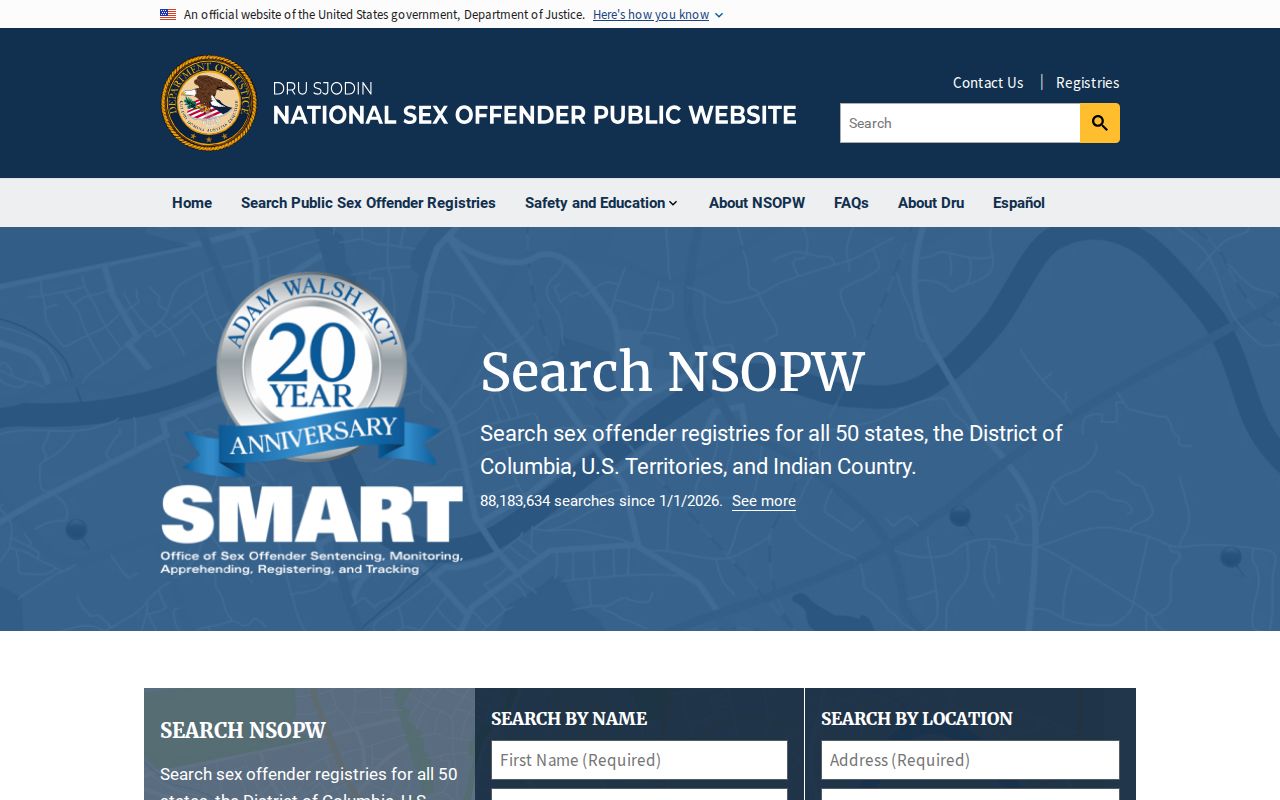 National supplement to a Johnson County sex offender search