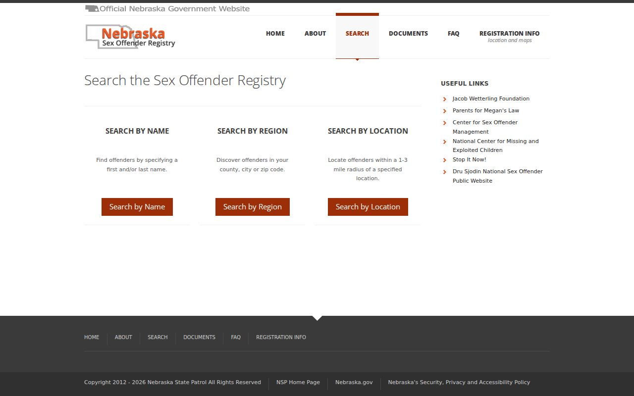 Johnson County sex offender registry name and location search fields